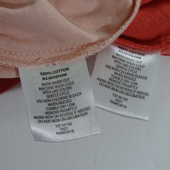 Lot of 2 One Step Up T-Shirts Pink Graphic and Solid Salmon Girls Size 4T - Picture 5 of 8